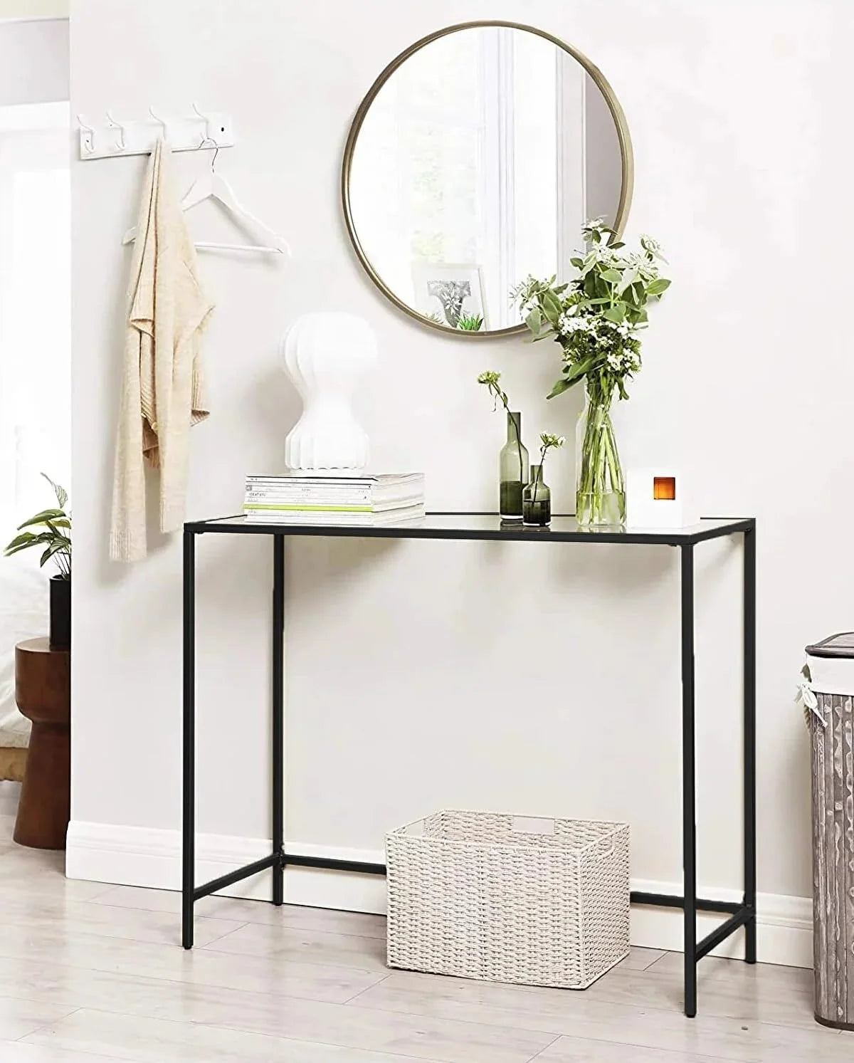 Black Glass Console Table C21228