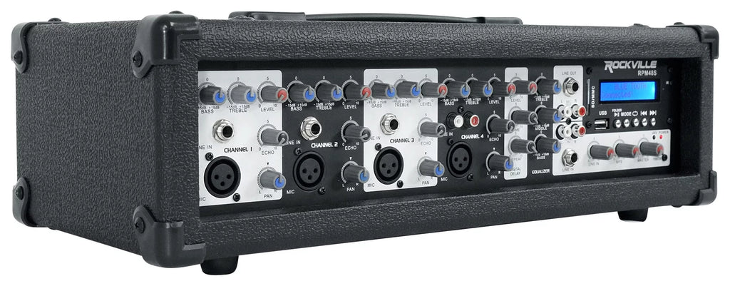 12" DJ PA Speakers and Powered 4-Ch. Mixer V6780