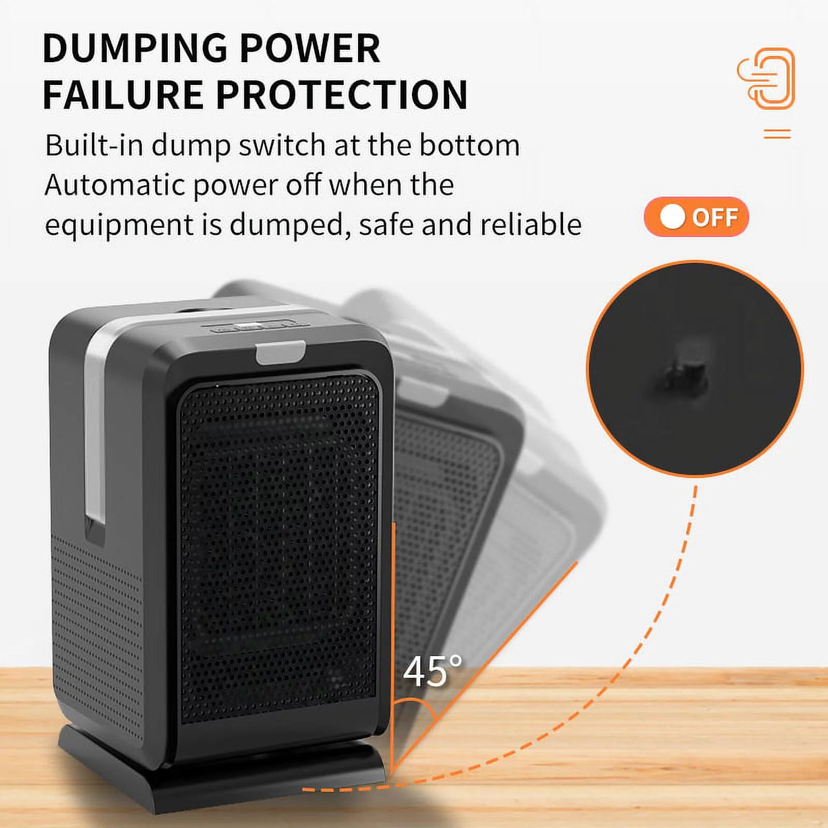 Portable Electric Space Heater with Remote Control and Timer 1000W I1203