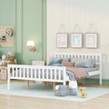 White Queen Size Wood Platform Bed Frame with Headboard X409247