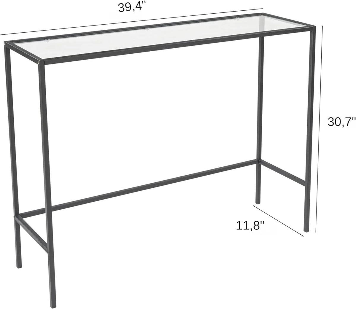 Black Glass Console Table C21228