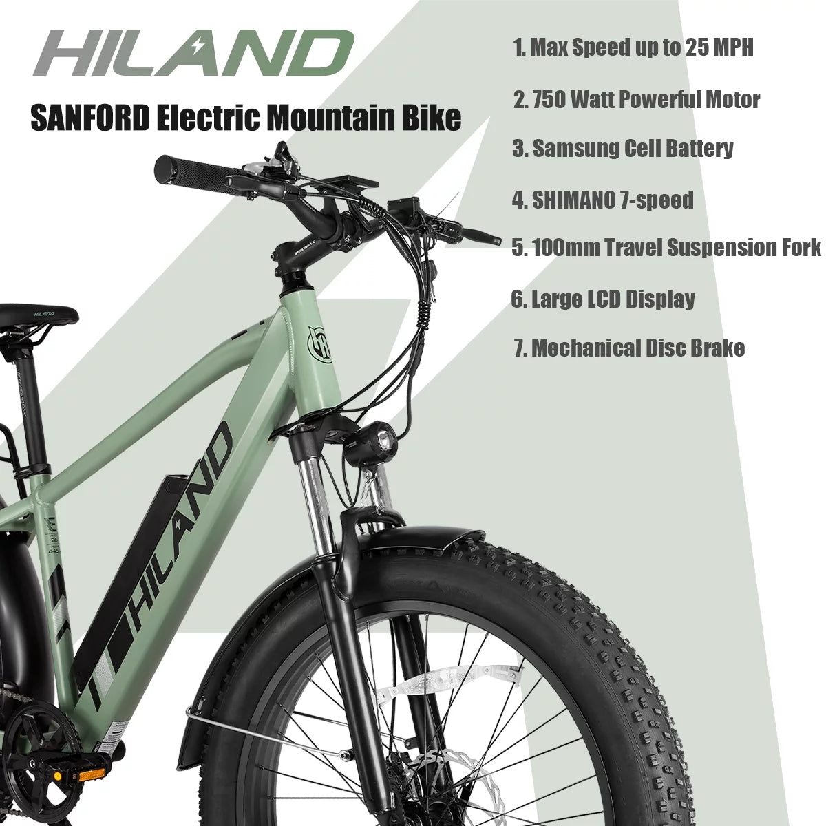 750W 48V 26 Fat Tire Electric Mountain Bike V497913