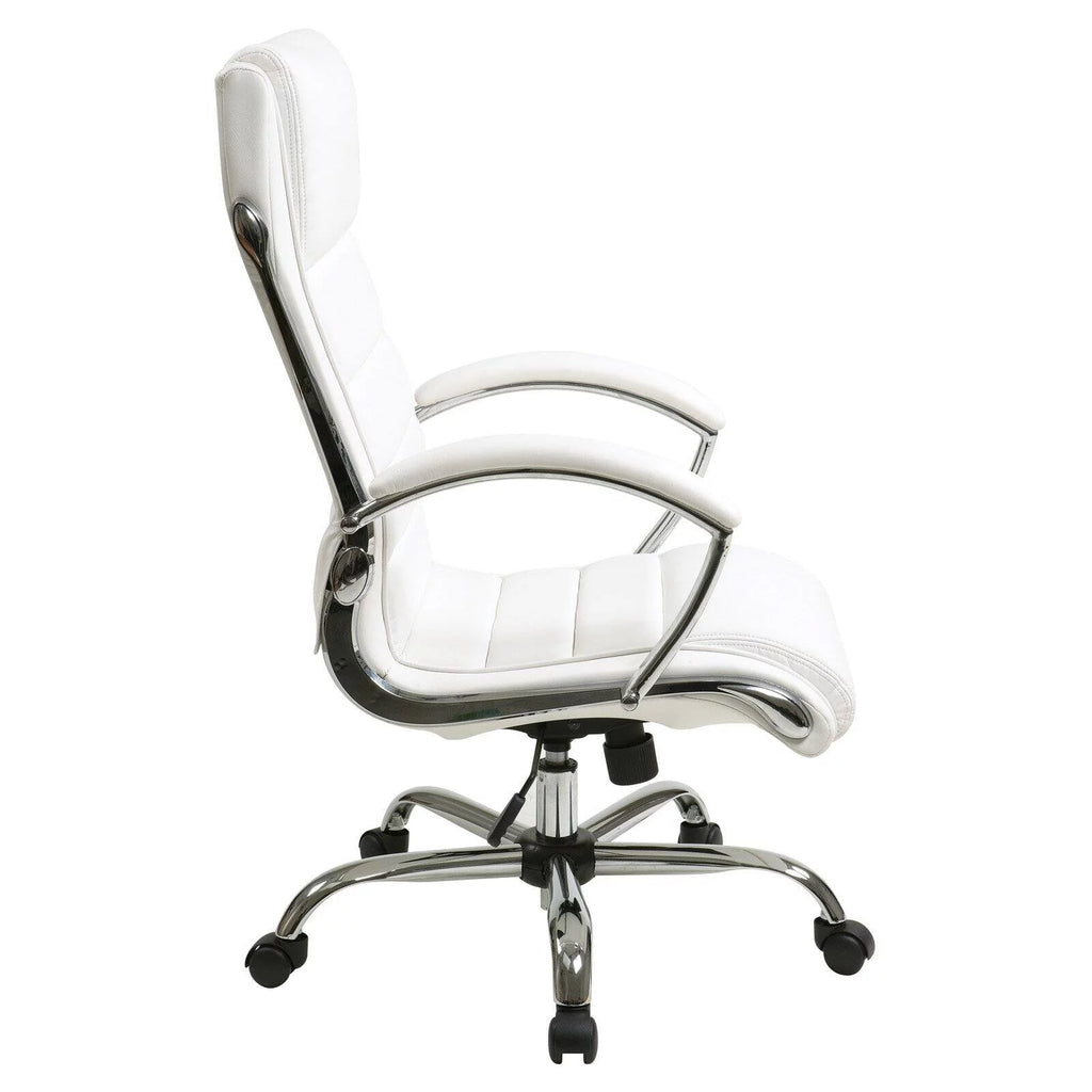 Cream Faux Leather Executive Chair E284975