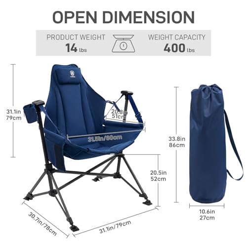 Oversized Padded Hammock Camping Chair with Cup Holder U2399