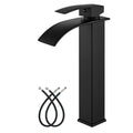 Tall Single Handle Stainless Steel Vessel Sink Faucet with Pop Up Drain, Matte Black C807066