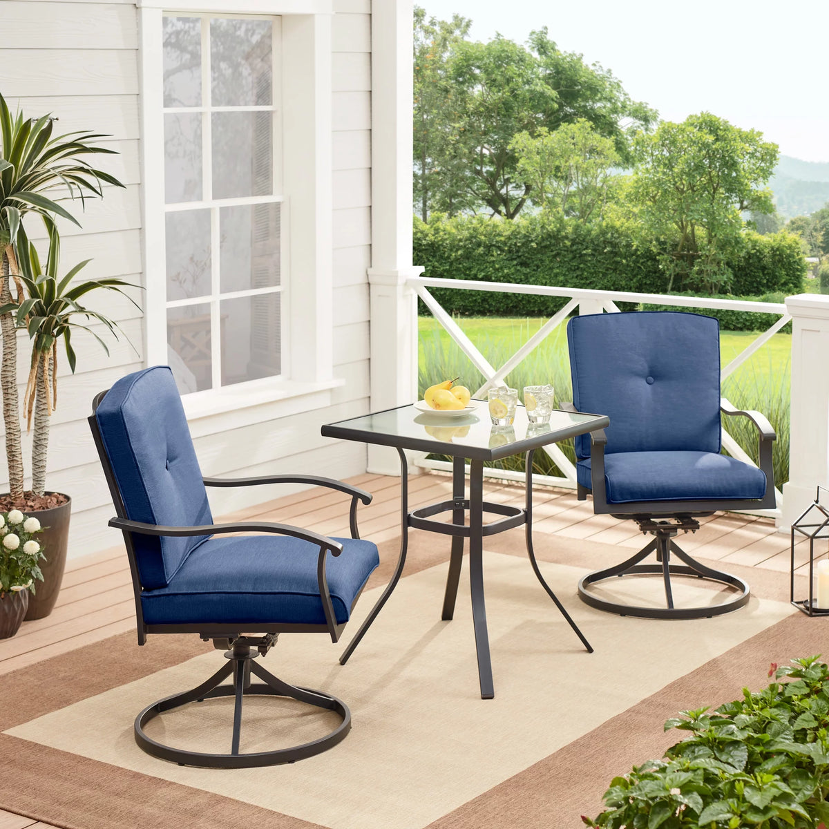 Blue 3-Piece Outdoor Bistro Set P116