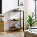 3 Tier Rustic Industrial Bookshelf with Open Shelves M99977