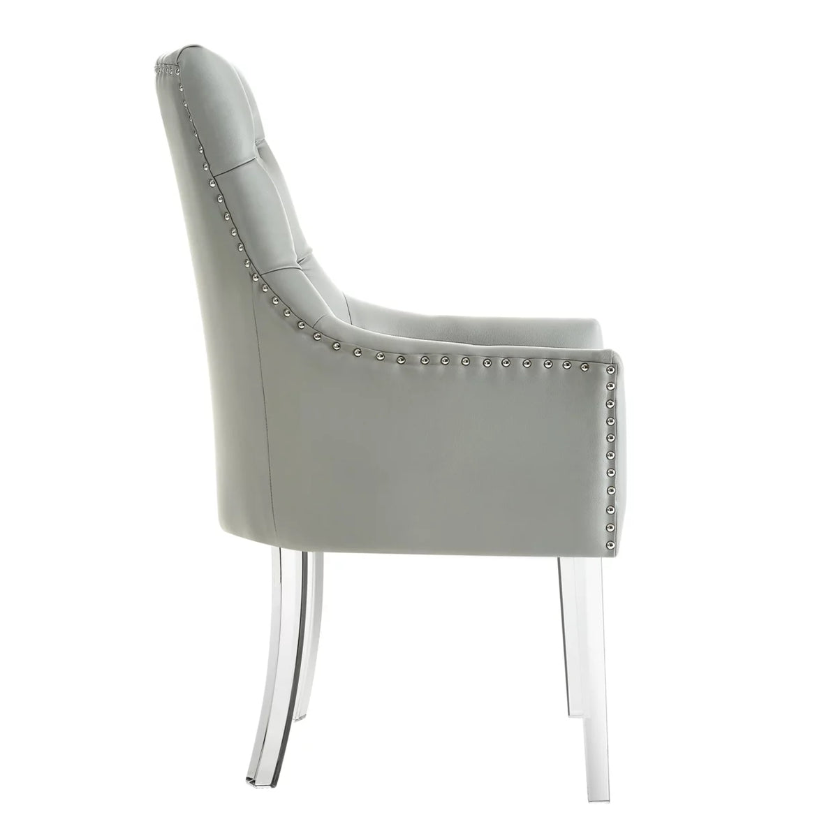 Set of 2 Button Tufted Nailhead Trim Dining Chair C668