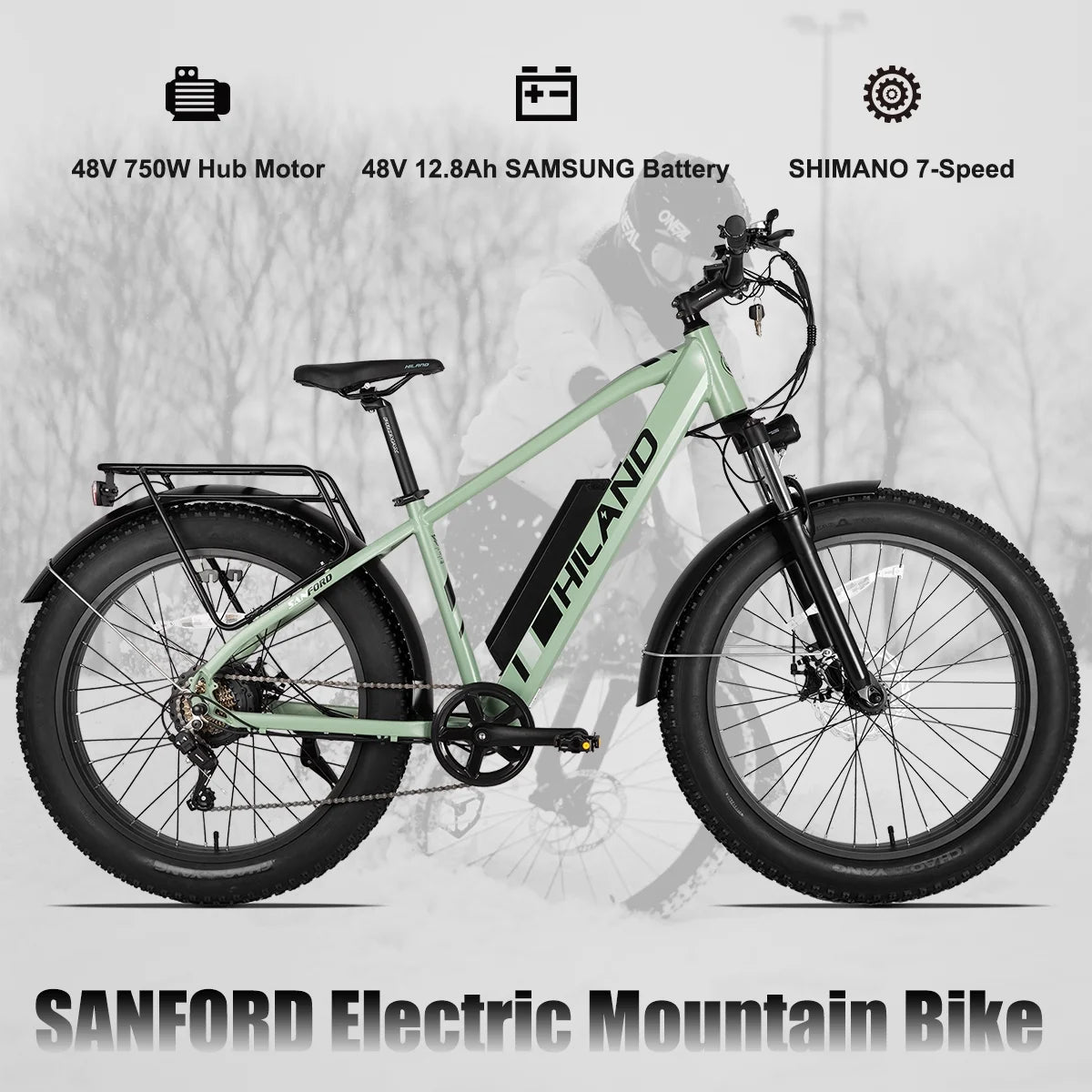 750W 48V 26 Fat Tire Electric Mountain Bike V497913