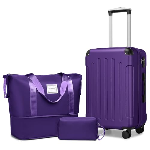 Expandable Hardshell 3 Piece Luggage Set with Spinner Wheels TSA Lock X21287
