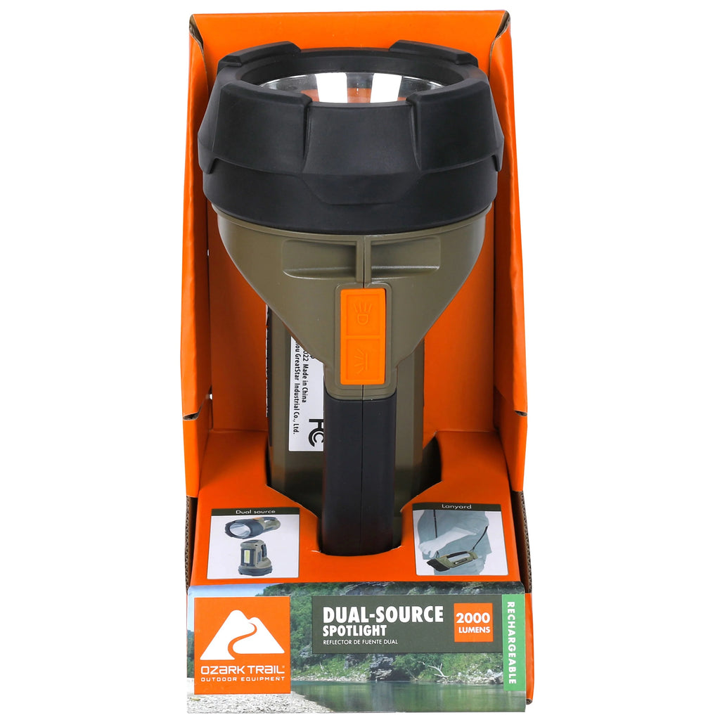 2000 Lumen Dual Source LED Rechargeable Spotlight with 5000 mAh Power Bank R60881