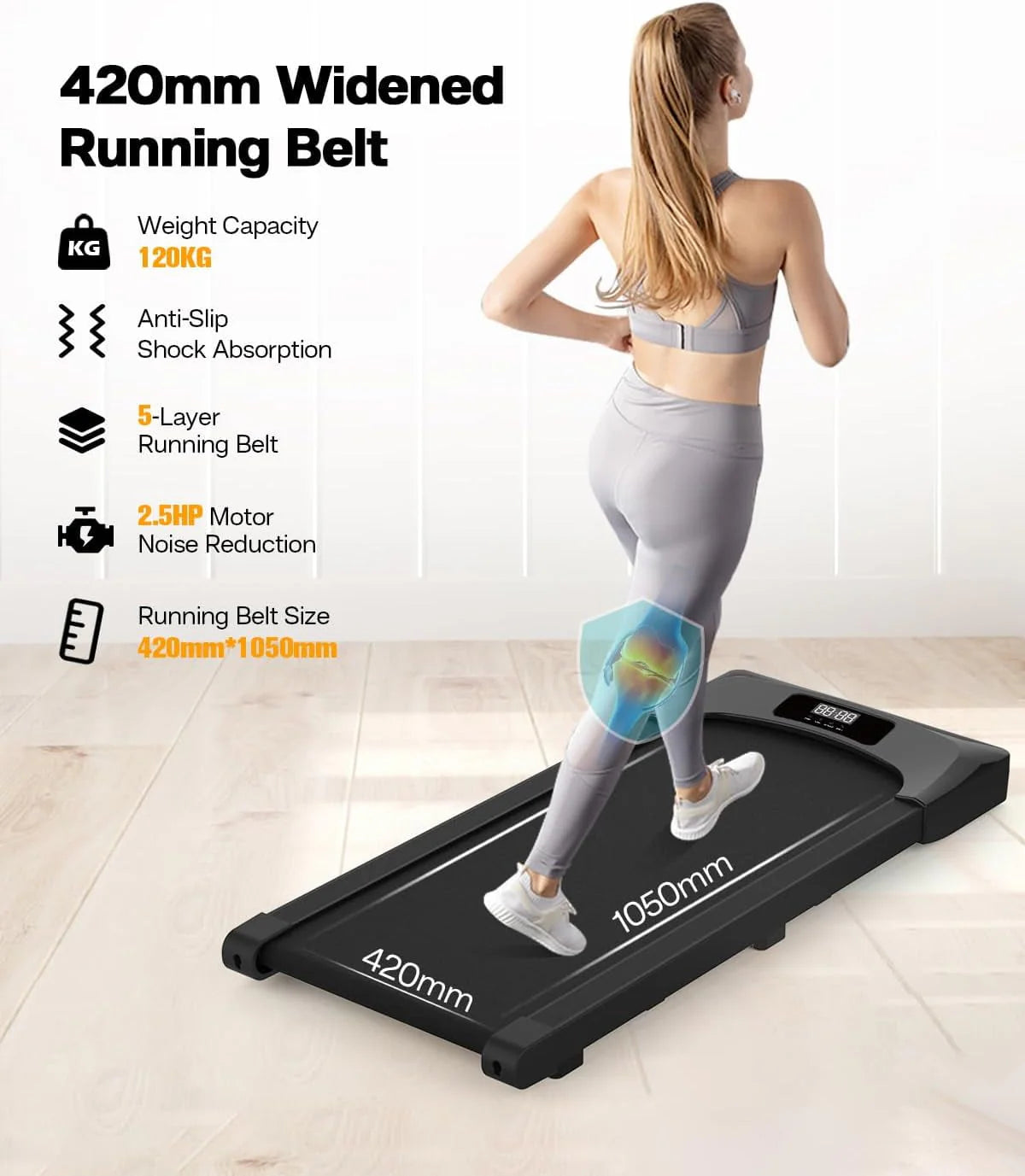 2 in 1 Foldable Under Desk Treadmill with Remote Control K7817
