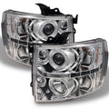 Chrome Clear LED Projector Headlights Pair Y597