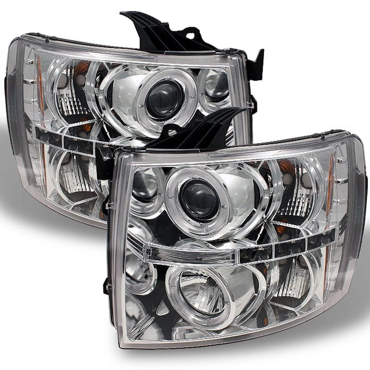 Chrome Clear LED Projector Headlights Pair Y597