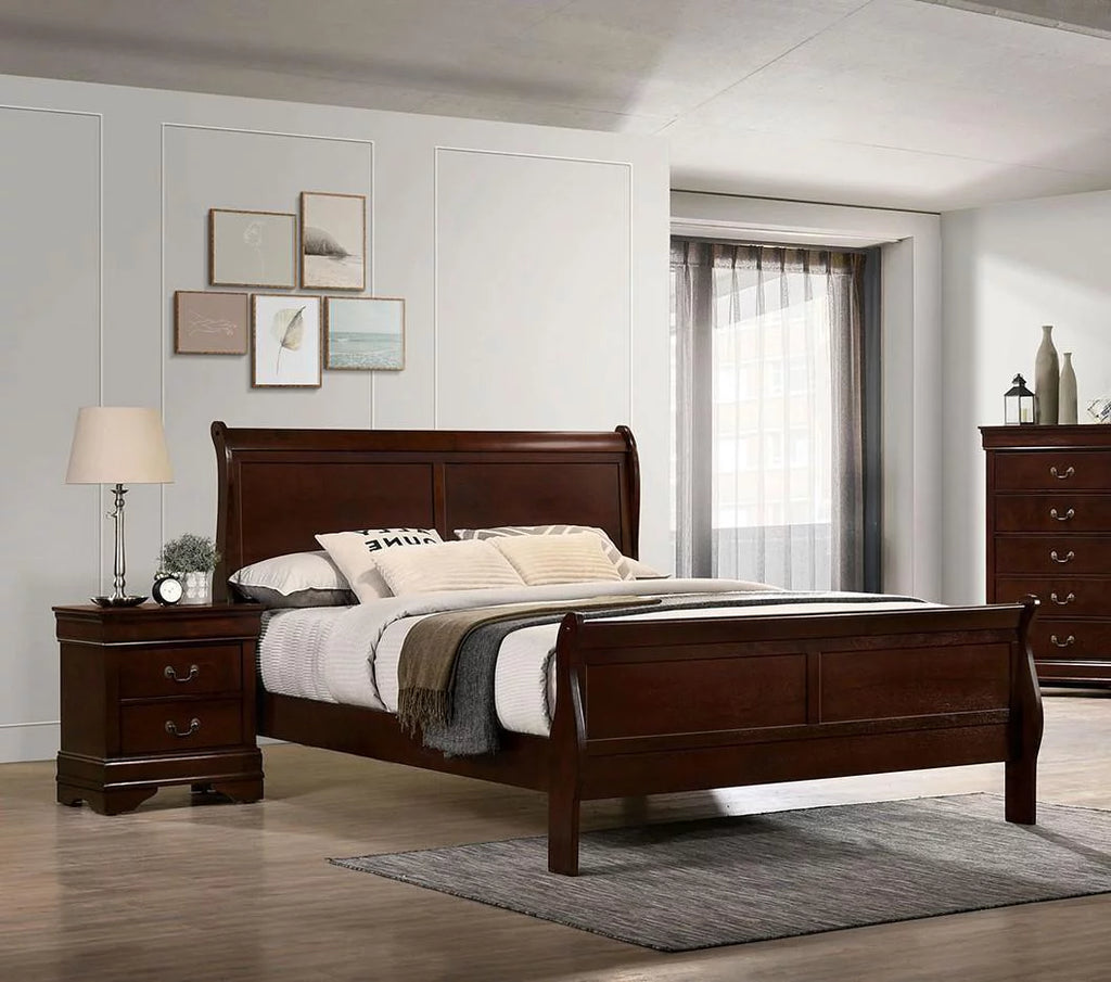 Cherry Solid Wood 5pcs Bedroom Set J30267