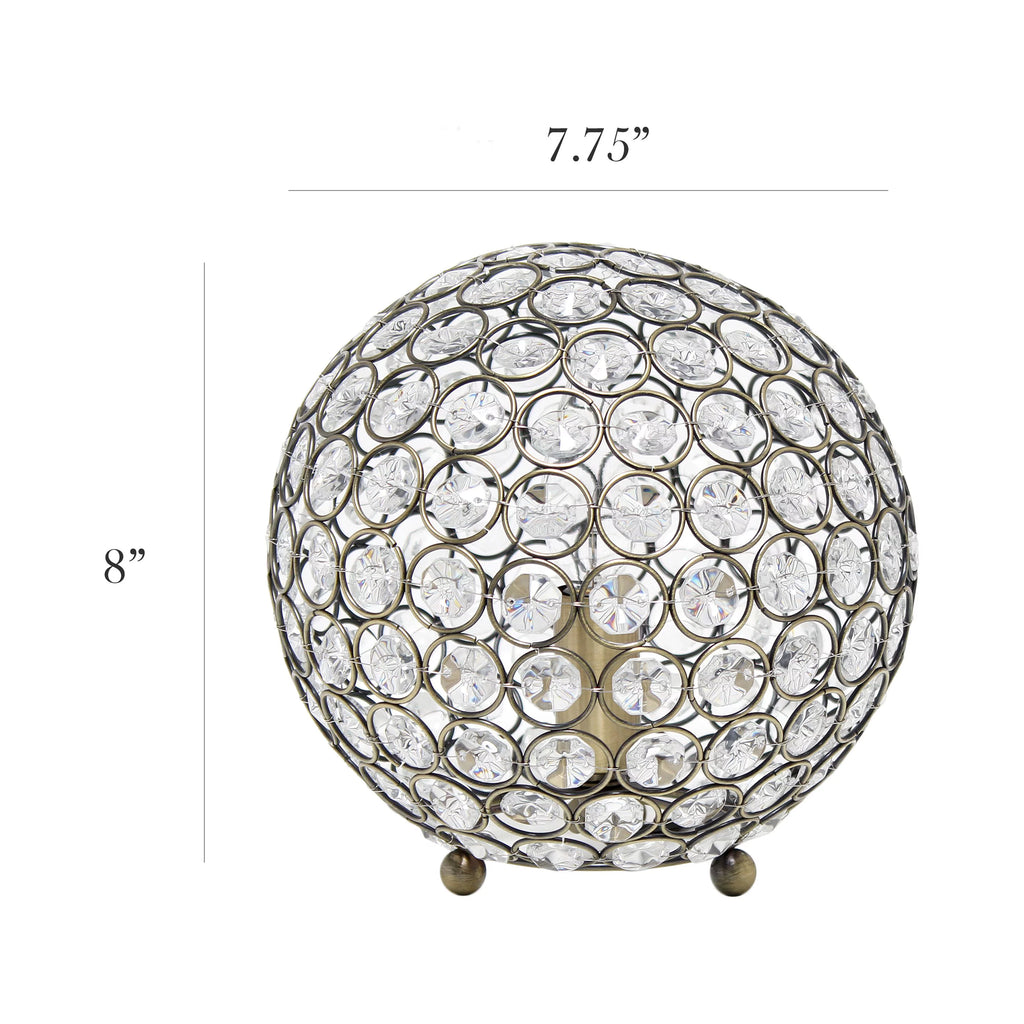 8" Metal Crystal Table Desk Lamp A986264
