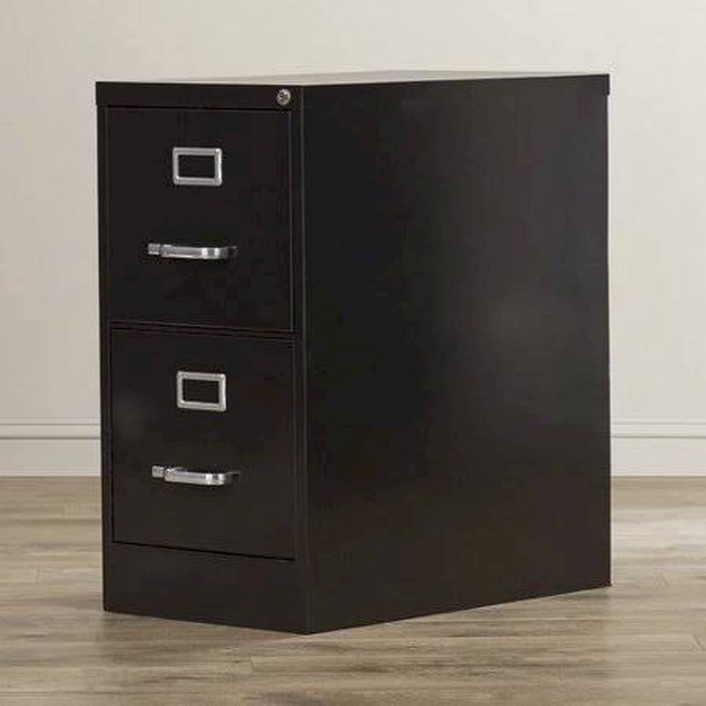 2 Drawer Vertical Filing Cabinet Black F386