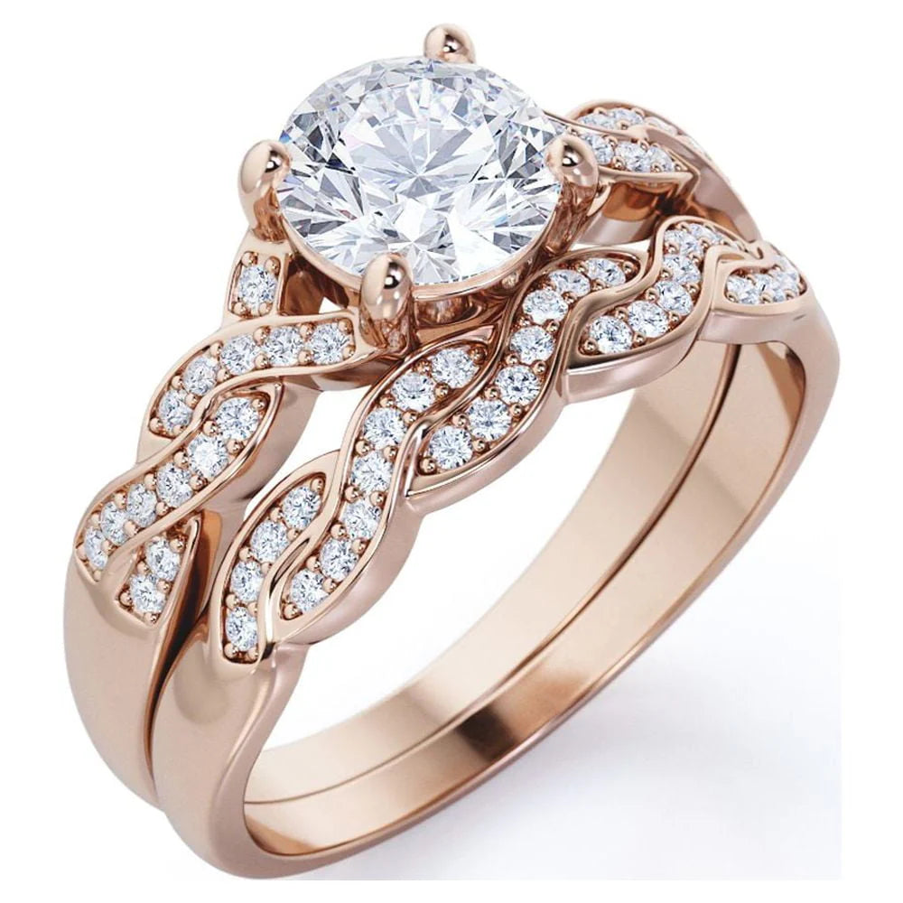 1.25 Carat Round Cut Moissanite Wedding Set Y61120