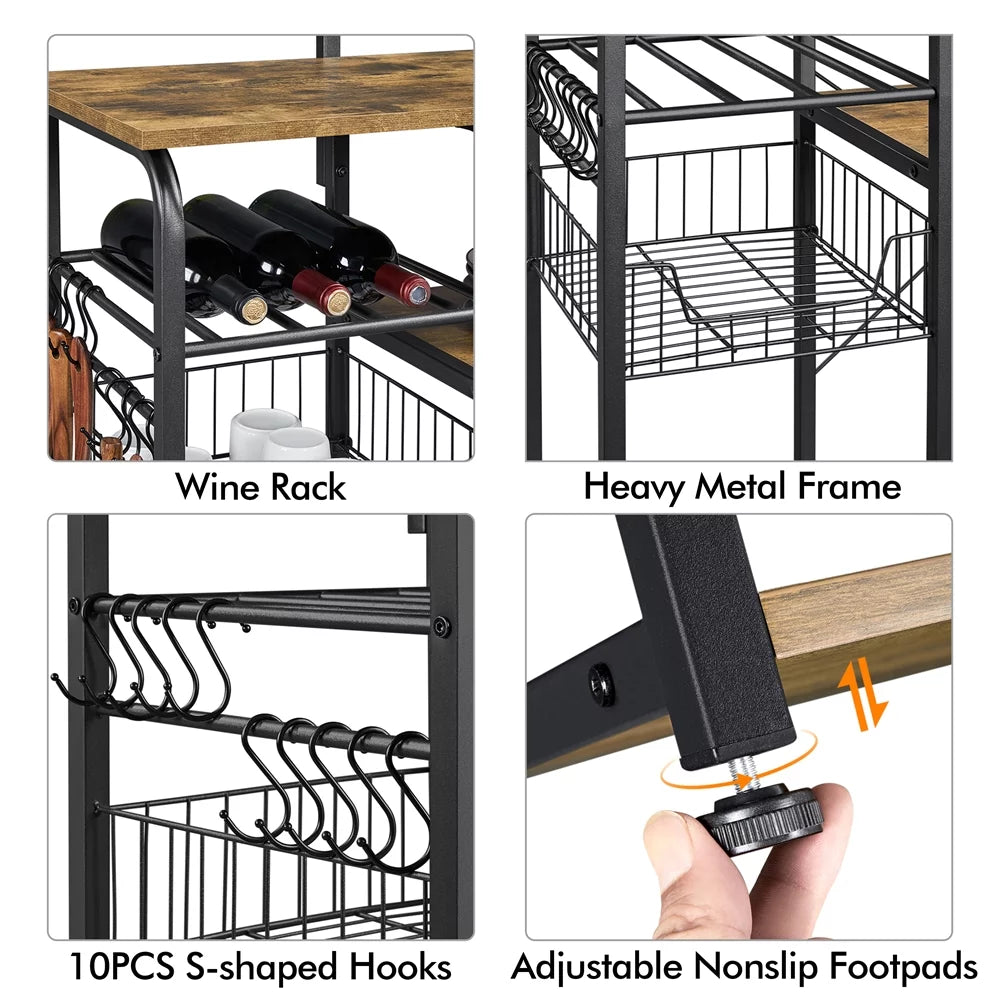4-Tier Kitchen Baker's Rack with Power Outlet A4372