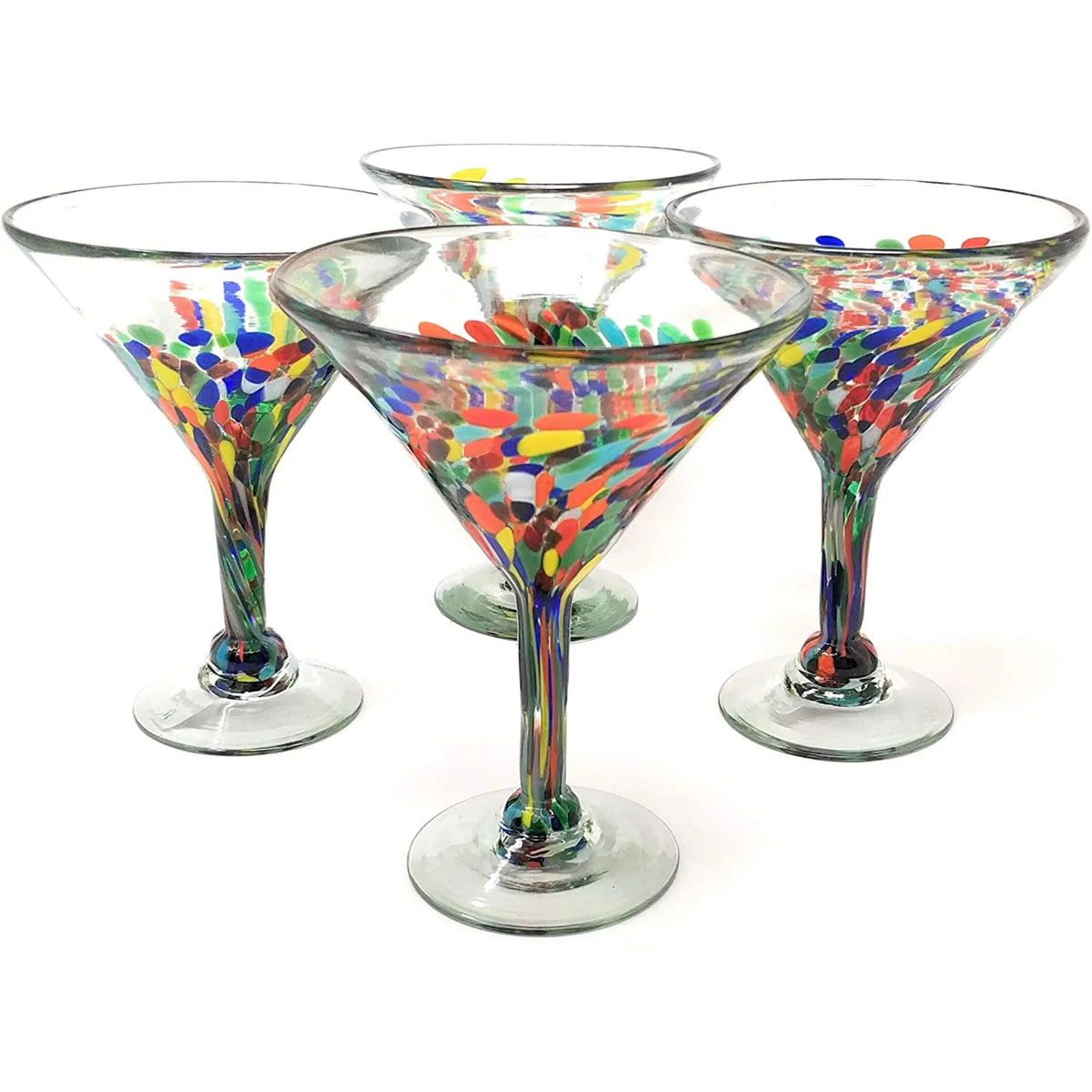 Set of 4 Hand Blown Margarita Glasses U821