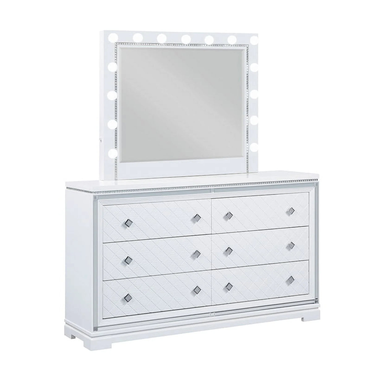 4-Piece Wood California King Bedroom Set in White K777485
