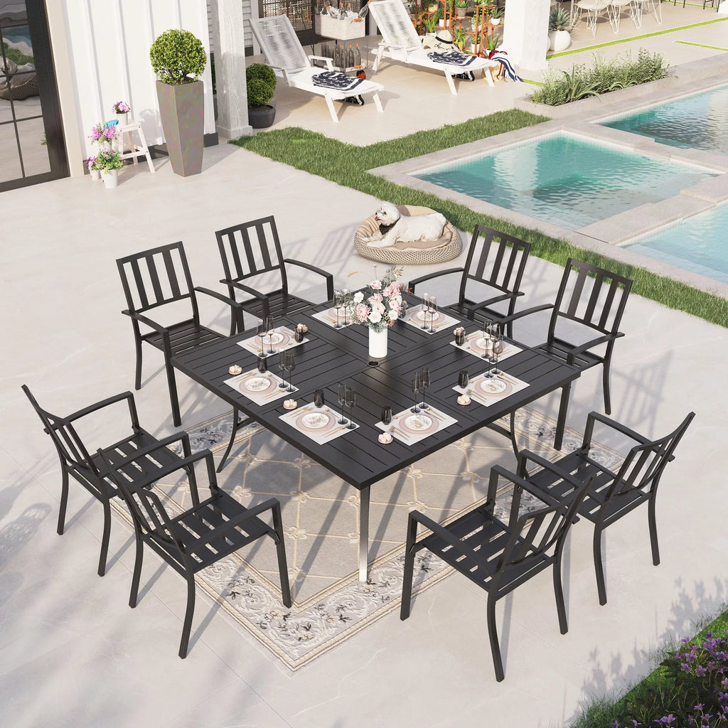 7 Piece Outdoor Patio Dining Set Metal Table and Chairs F778169