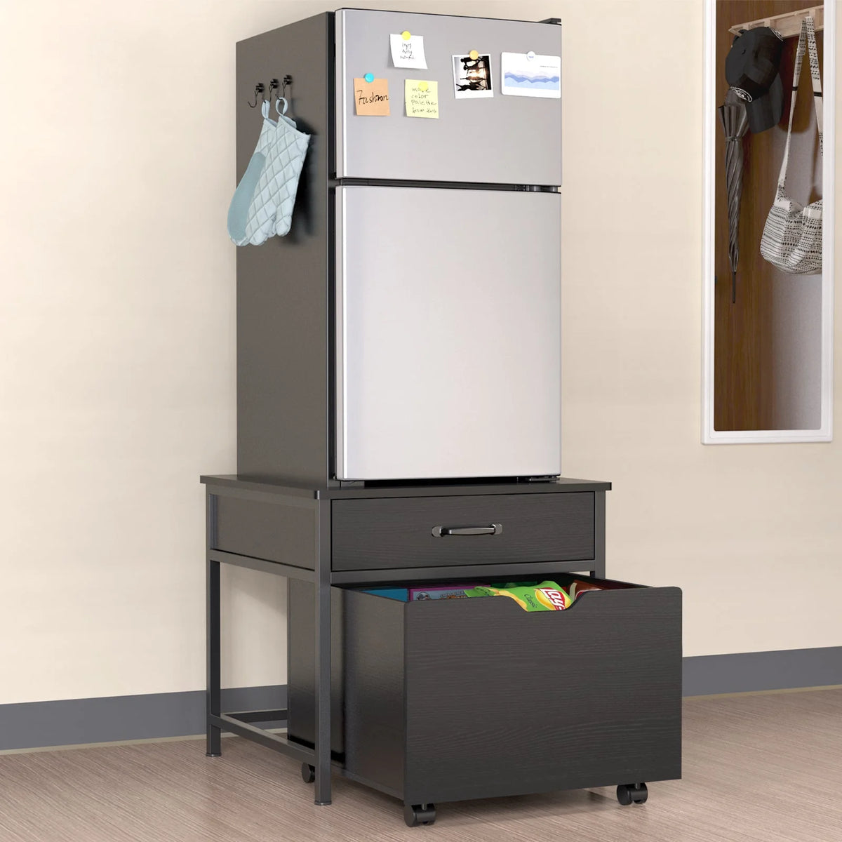 Mini Fridge Stand with Storage L203159