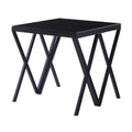 Black Metal End Table with Geometric Base R311946