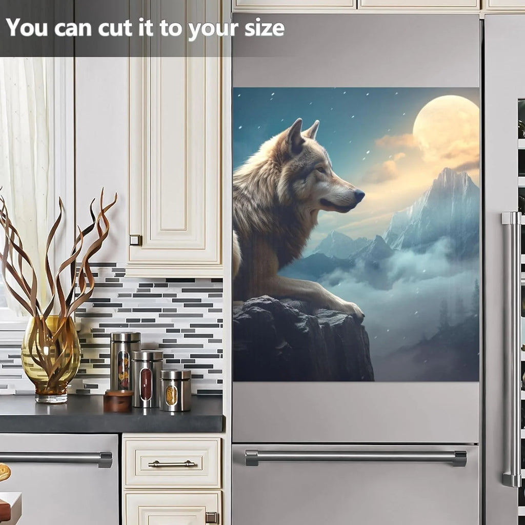 Magnetic Dishwasher Stickers Night Wolf Pattern 23in W x 26in H H518