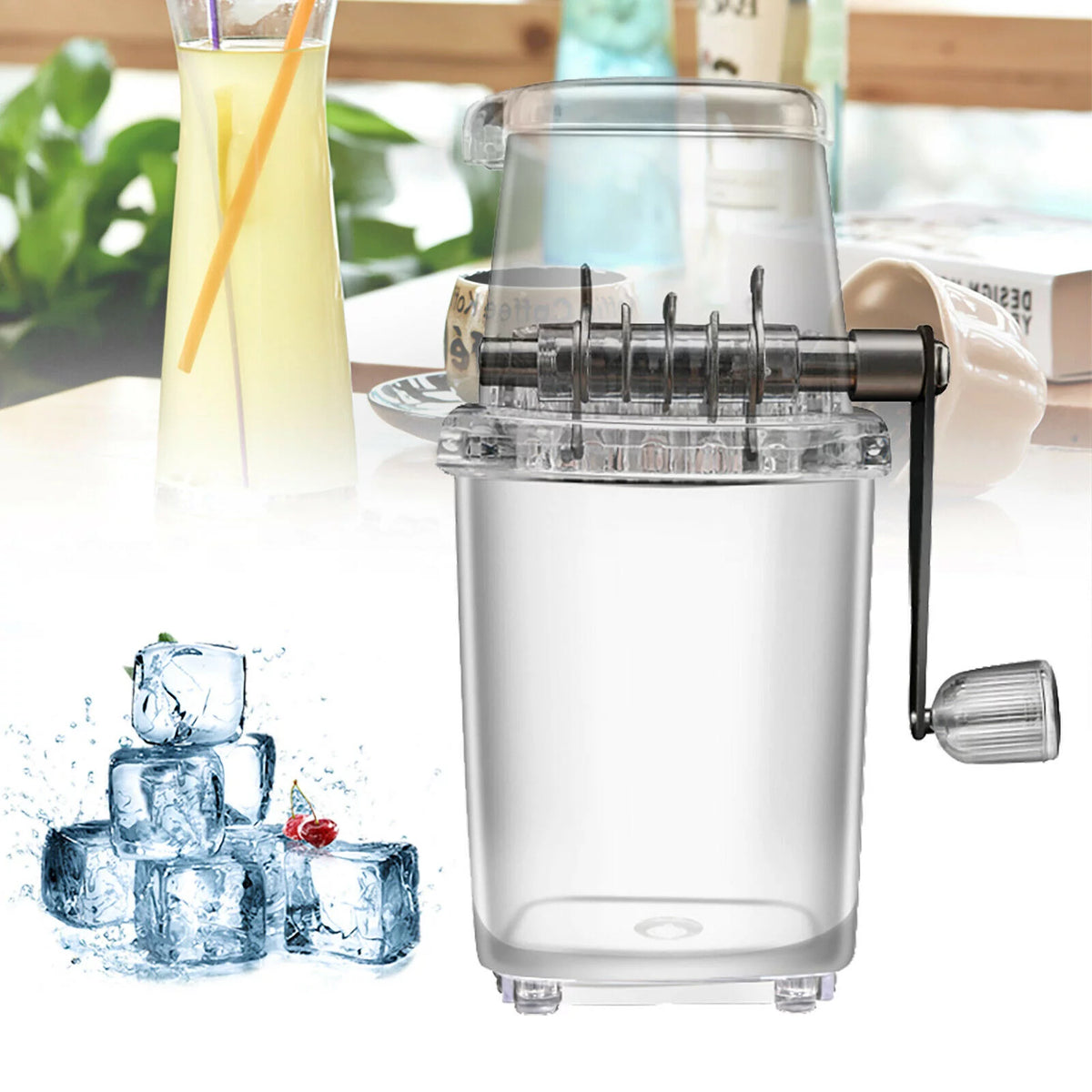 Manual Ice Crusher Shaver with 4 Rubber Ant-skid Knobs K485776