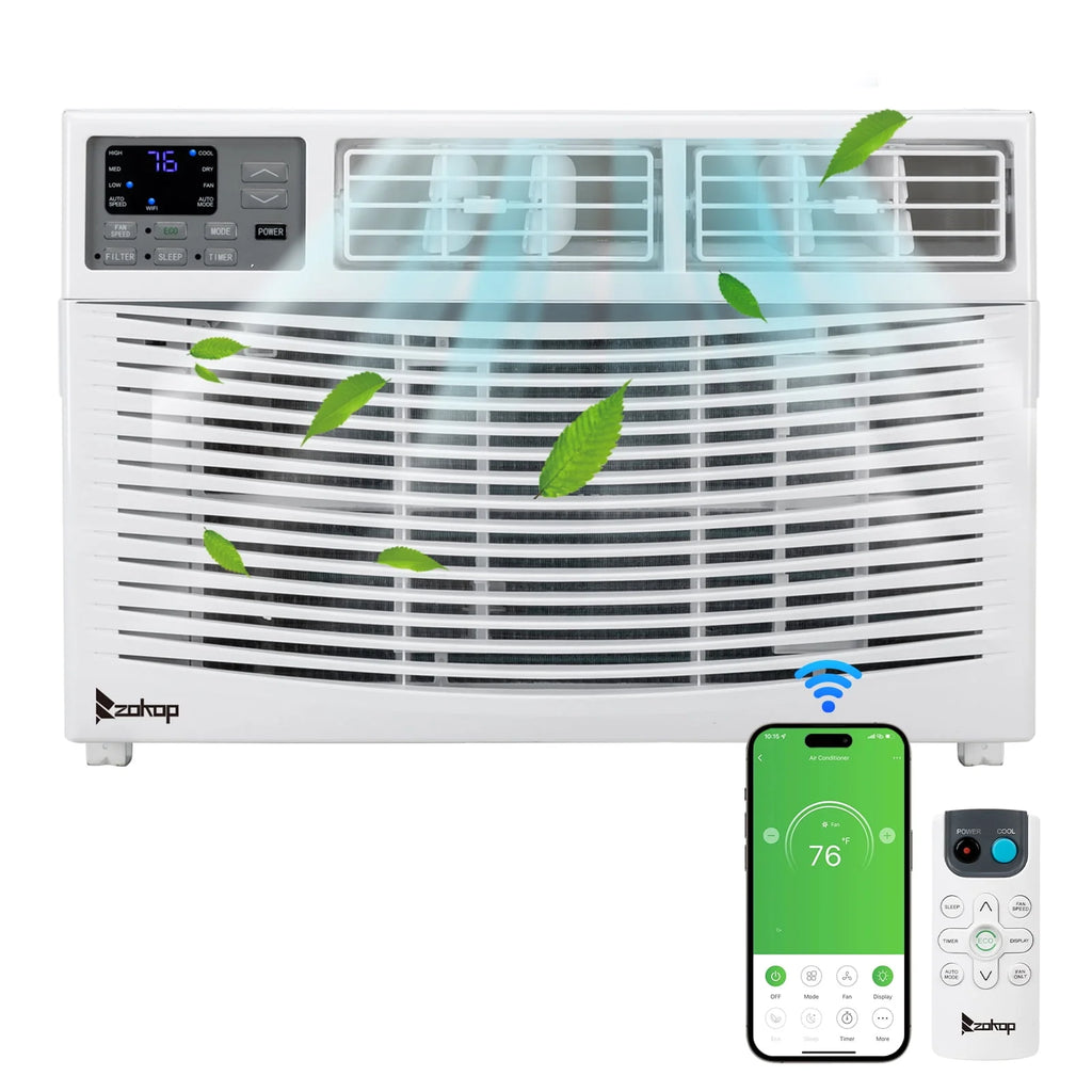 12000BTU 110V Window Air Conditioner with WIFI and Remote, White Y506