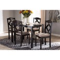 Beige Fabric Upholstered 5-Piece Dining Set O70633