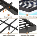 King Size Metal Platform Bed Frame with LED Lights D6598