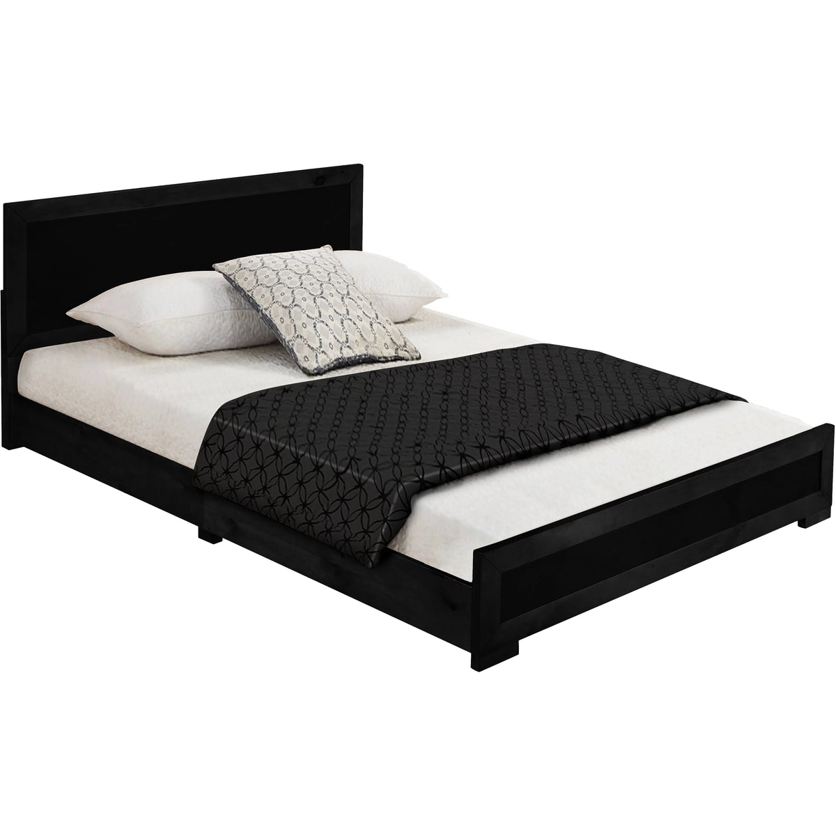 King Black Paneled Bedroom Set T57879
