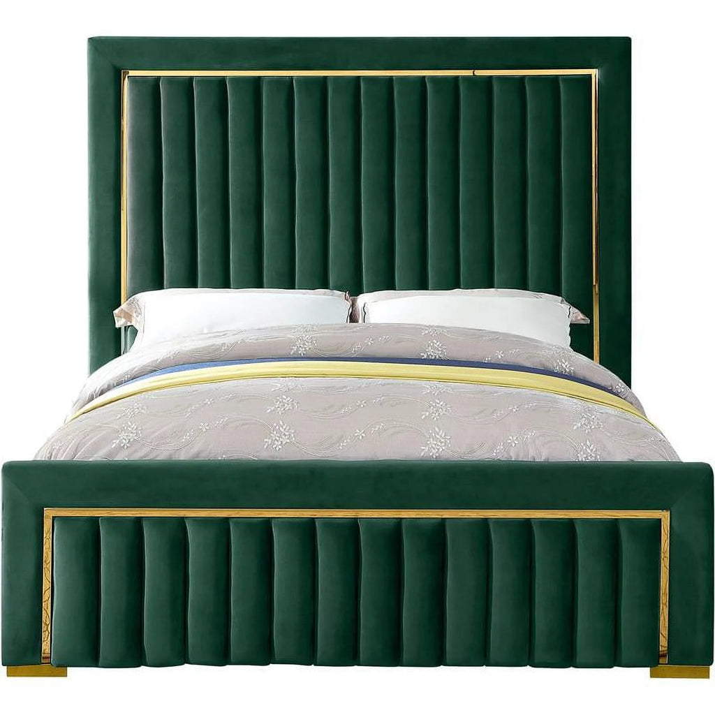 Solid Wood Velvet Queen Bed H569