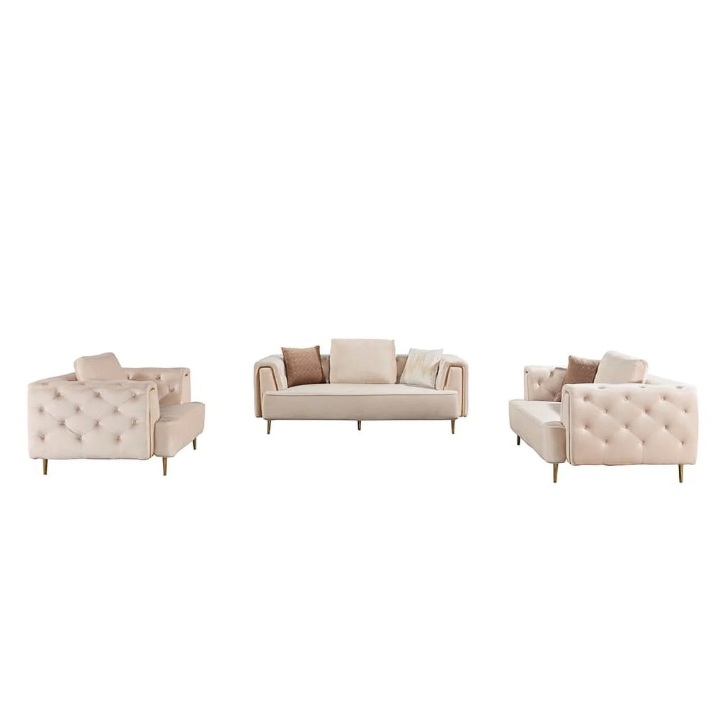 Cream Velvet Sofa E2433